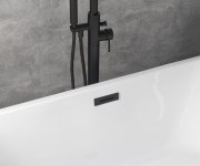 Aqualine Set Krytka Přepadu, Vanová Výpust 6/4", Click-clack, černá Mat