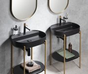 Sapho Puno Podstavec S Umyvadlem 600x860x396mm, Zlato Mat