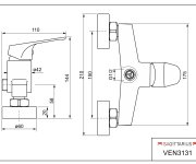Ippari, Teleskopické Rameno S Baterií Venus (150mm) A Kompletní Sprchovou Sadou (sprchy Thin 300mm, Evve) VEN3131-SET2