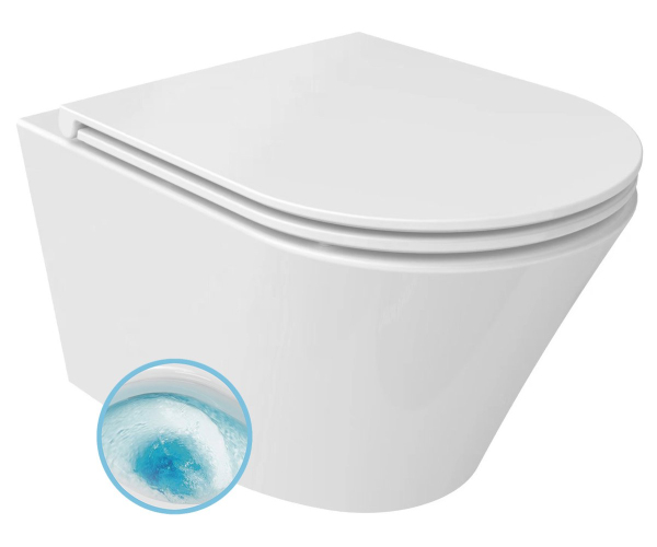 Sapho Paco Závěsná Wc Mísa, Vortex Rimless, 36x53cm, Bílá