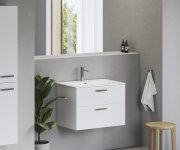 Umyvadlo Chrome Slim, keramické - Umyvadlo Chrome Slim 70 keramické, s otvorem pro baterii, s přepadem, bílá XJX01170002