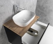 Aqualine Altair Skříňka S Deskou 68 Cm, černá Mat/dub Emporio