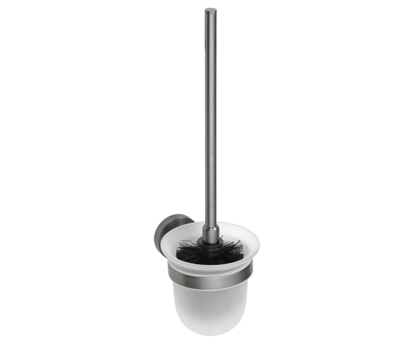 Sapho X-round Gun Metal Wc štětka Závěsná, Mléčné Sklo, Gun Metal