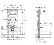 Geberit Duofix Podomítková Nádržka Sigma 12cm, Pro Napojení Do Boční Stěny
