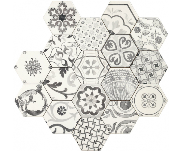 Retro dlažba Tonalite Examatt Bianco MIX 15x17,1 Matt.