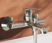 Vanová nástěnná baterie Life, se sprchovým setem - LF 022.00CR.+S Vanová nástěnná baterie se sprchovým setem, chrom X07S109