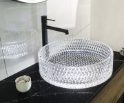 Sapho Maragua Skleněné Gravírované Umyvadlo Na Desku ø 39,5cm, čirá