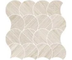 Coem Wide Gress++ Versatile Deco Vein Mosaico Wavy Bianco 28x4x28,4 Nat. Rett.