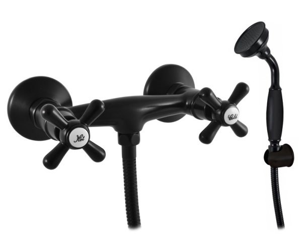 Sprchový set s baterií MORAVA RETRO Černá - matná 150 mm MK180.5/1CMAT
