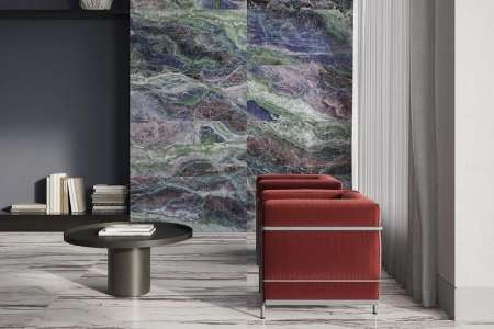 Luxusní obývací pokoj z dlažby ze série Sant Agostino Star Marble Purple