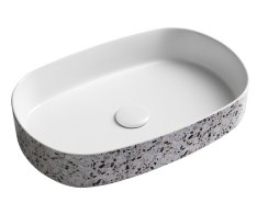 Isvea Infinity Oval Keramické Umyvadlo Na Desku, 55x36cm, Terrazzo