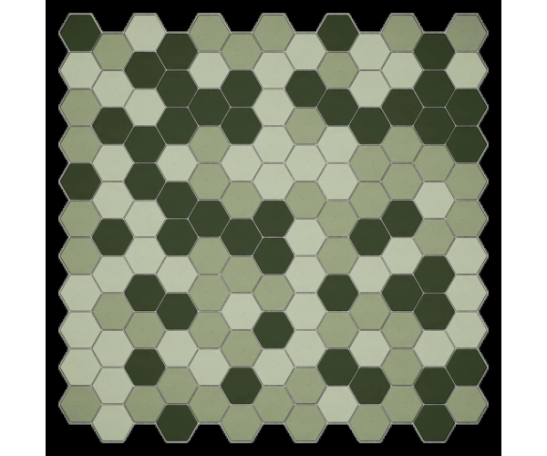 Mozaika Appiani Eden Mix4 30x30 Hexagon Matt. - zelená