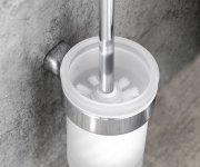Gedy Pirenei Wc štětka Závěsná, Mléčné Sklo, Chrom