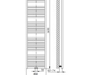 Aqualine Tondi Otopné Těleso Rovné 450x1690 Mm, Středové Připojení, černá Mat