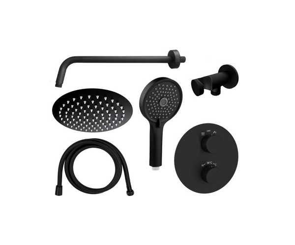 Sprchový Set S Podomítkovou Baterií Eridan O Black, černá