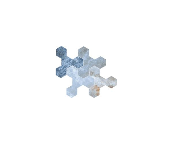 Mozaika jako mramor Bottega Glamour Pinwheel ONICE BLUE 25,2x29,2 Mat. Rett. - modrá