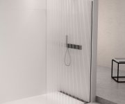 Polysan Architex Sada Pro Uchycení Skla Podlaha-stěna Se Spádovou Lištou, 1615x2105mm, Pravá, černá Mat