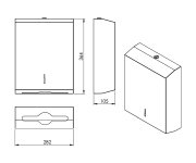 Gedy Zásobník Na Papírové Ručníky 282x364x105mm, černá Mat