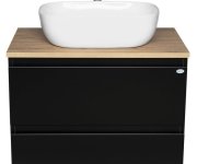 Aqualine Altair Skříňka S Deskou 68 Cm, černá Mat/dub Emporio