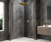Polysan Globe Gold Matt čtvrtkruhový Sprchový Kout 900x800mm, čiré Sklo, Pravé