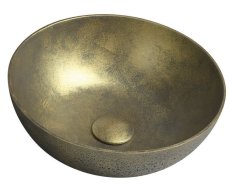 Sapho Formigo Betonové Umyvadlo Na Desku, ø 39cm, Zlato Mat