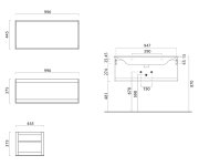 Gsi Pura Konstrukce Pod Umyvadlo 102x46cm, černá Mat