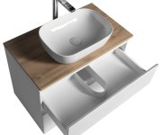 Aqualine Altair Skříňka S Deskou 78,5 Cm, Bílá/dub Emporio