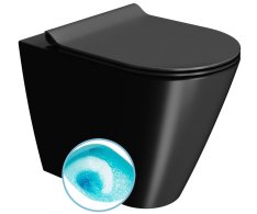 Gsi Kube X Wc Mísa Stojící, Swirlflush, 36x55cm, Spodní/zadní Odpad, černá Dual-mat