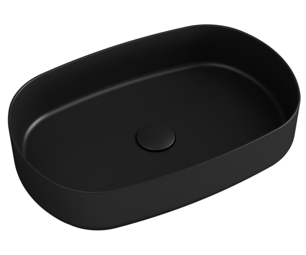 Isvea Infinity Oval Keramické Umyvadlo Na Desku, 55x36cm, černá Mat