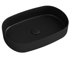 Isvea Infinity Oval Keramické Umyvadlo Na Desku, 55x36cm, černá Mat