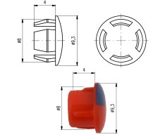 Značení na páčku Červená/Modrá ⌀ 8mm SD0161-1