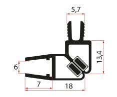 Gelco Set Magnetických Těsnění 45° Pro Sklo 6mm A Profil, 2000mm, černá (2ks)