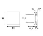 Cata Silentis Uc T 10 Koupelnový Ventilátor Axiální S časovačem, 8w, Potrubí 100mm, Stříbrná