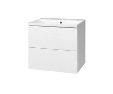 Mereo Aira, Koupelnová Skříňka S Umyvadlem Z Litého Mramoru 61 Cm, Bílá