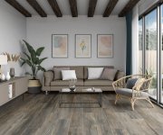 Dlažba jako dřevo Deceram PAM Atrium Cottage Smoke 20x120 Rett. - šedá (skladem)