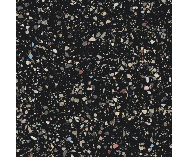 Dlažba jako terrazzo Cifre Gemstone Black Pulido Granilla 120x120 RC - černá