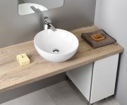 Gsi Pura Keramické Umyvadlo Na Desku, Průměr 42cm, Bílá Extraglaze