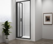 Polysan Easy Black Sprchové Dveře Skládací 800mm, čiré Sklo