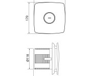 Cata X-mart 12t Koupelnový Ventilátor Axiální S časovačem, 20w, Potrubí 120mm, Nerez Mat