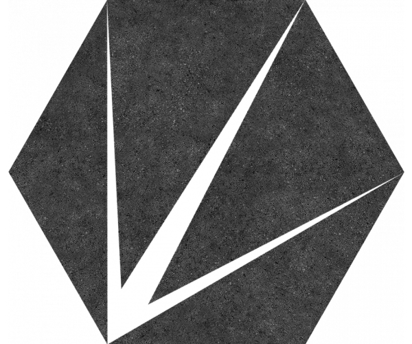 Vzorovaná dlažba Codicer Trident Hex 25 Nero 22x25