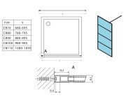 Gelco Cure Black Sprchová Zástěna 900mm, čiré Sklo