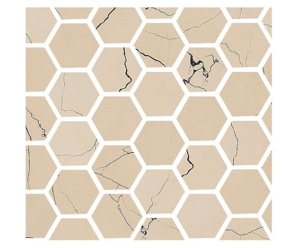 Mozaika jako kámen Fioranese Sound of Marbles Mosaico EXA Beige Antico 30x30 Luc. Rett. - béžová