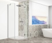 Gelco Trinity Chrome čtvrtkruhový Sprchový Kout 900x900mm, čiré Sklo, Pravé