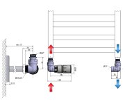 Sapho Corner Připojovací Sada Ventilů Termostatická Triaxiální, Levé Provedení, Nerez Mat