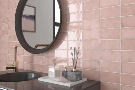 Jemný růžový obklad nejen do koupelny Equipe Altea Dusty Pink 7,5x15 cm