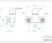 Sprchová Stěnová Baterie Bez Příslušenství, Rozteč 100 Mm, Klik-klak - Chrom - Moon MO3130-100