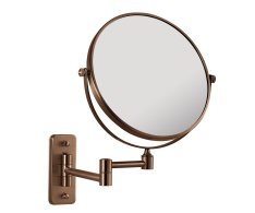 Gedy Gaia Kosmetické Zrcátko Závěsné, ø 180mm, Oboustranné, Měď Mat
