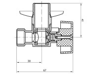 Aqualine Pračkový Kulový Ventil Se Zpětným Ventilem 1/2"x3/4" - L, Chrom