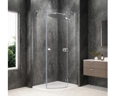 Polysan Globe Chrome čtvrtkruhový Sprchový Kout 900x800mm, čiré Sklo, Pravé