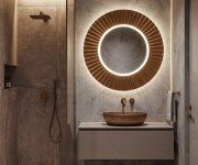 Sapho Pride Strip Kulaté Zrcadlo S Led Osvětlením V Rámu ø 75cm, Bronz